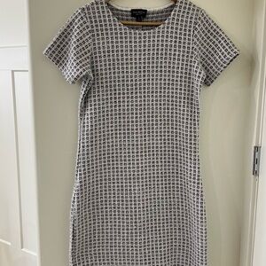 Isaac Mizrahi Black and White Checkered Midi Dress